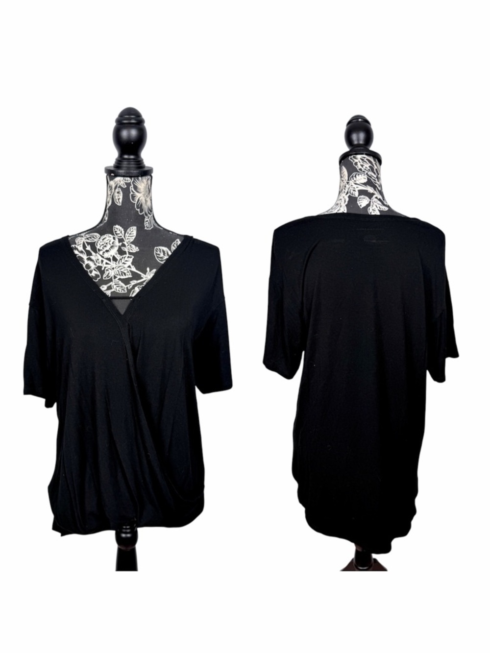 American Eagle black soft & sexy loose fit short sleeve layered top size large